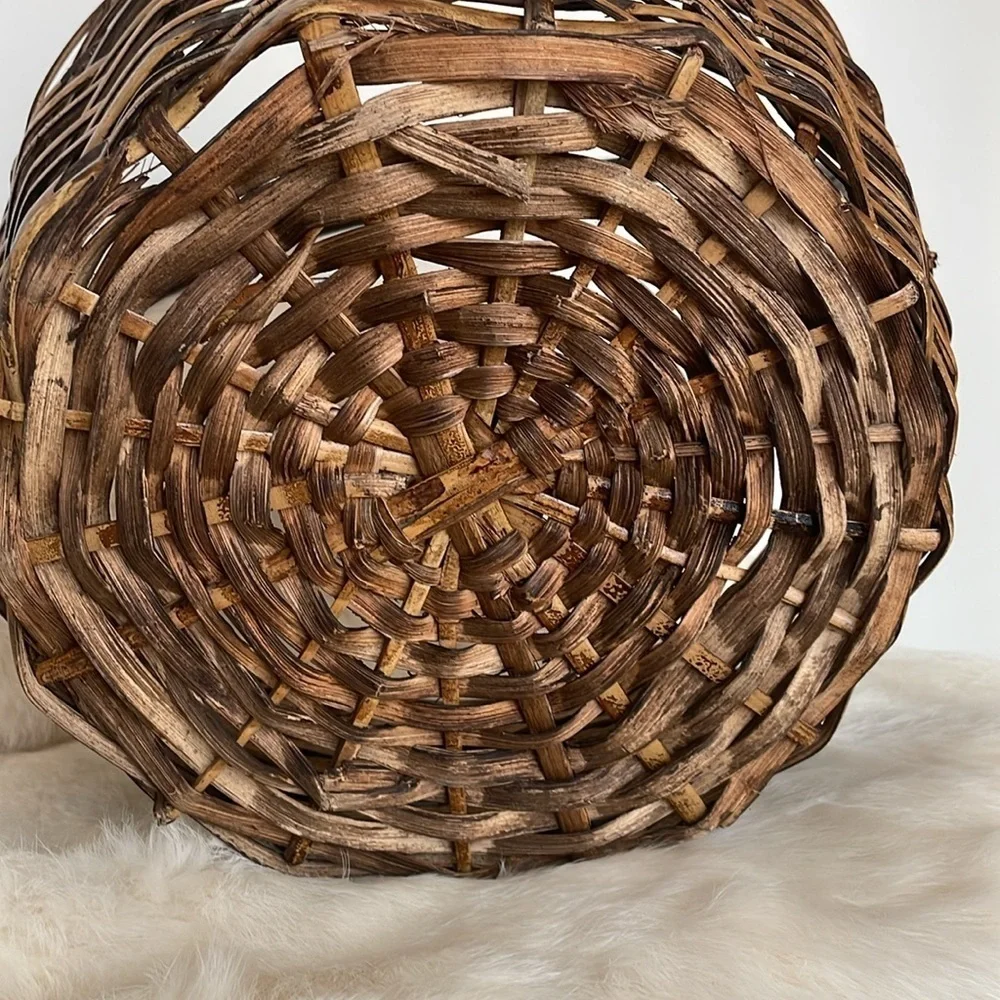 Basket Everything Brand. Vintage from the 70’s. Bamboo Handle